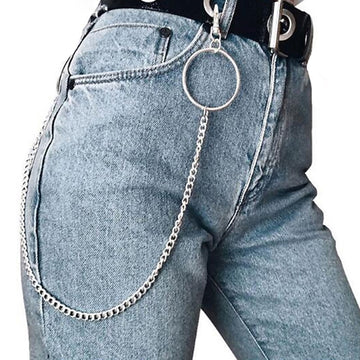 60cm Rock Punk Long Metal Wallet Belt Chain Trousers Hipster Pant Jean Keychain Ring Clip Keyring HipHop Jewelry